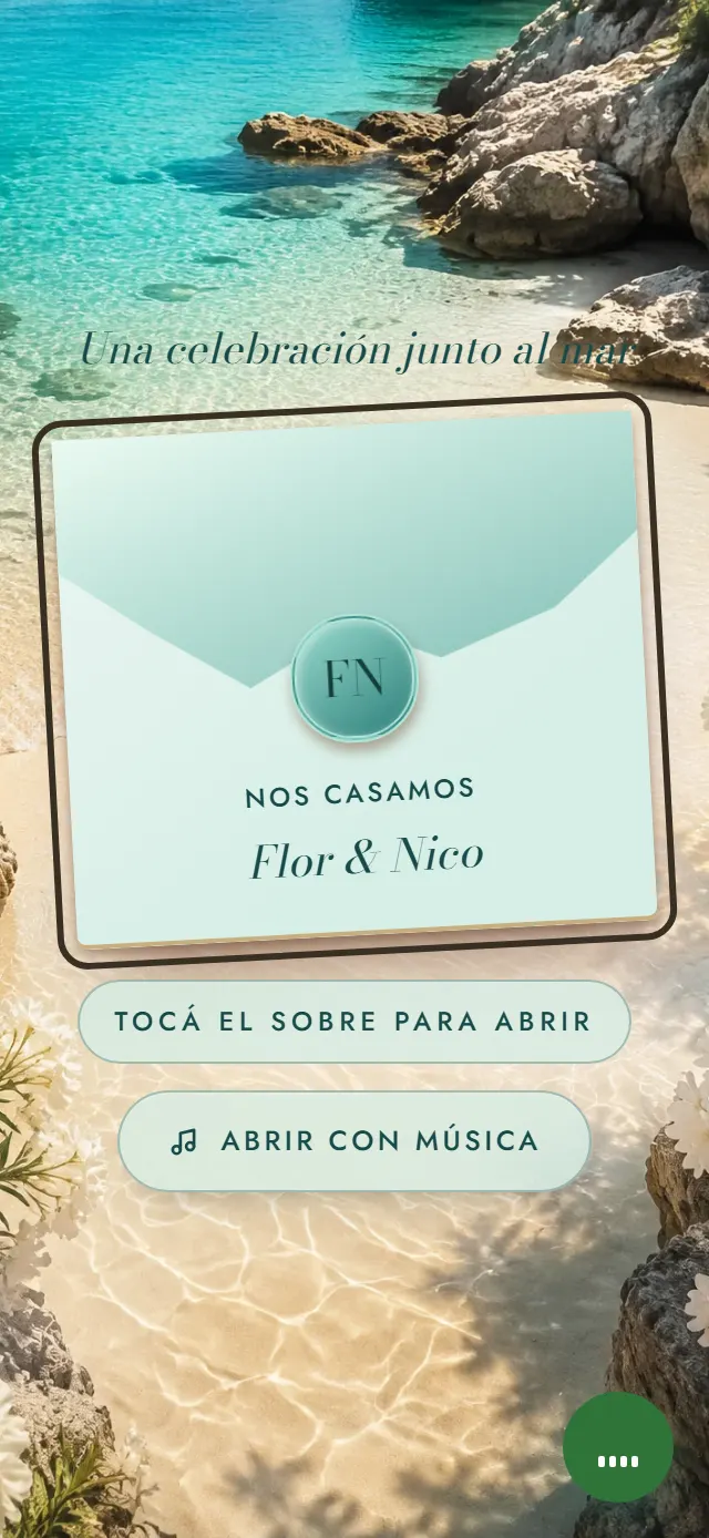 Portada de la invitación de muestra, estilo Agua Clara