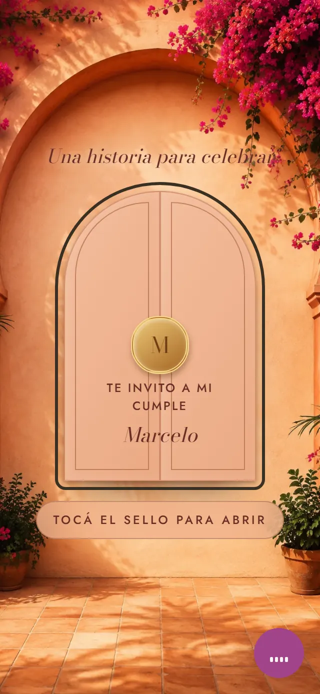 Portada de la invitación de muestra, estilo Arco Salmón