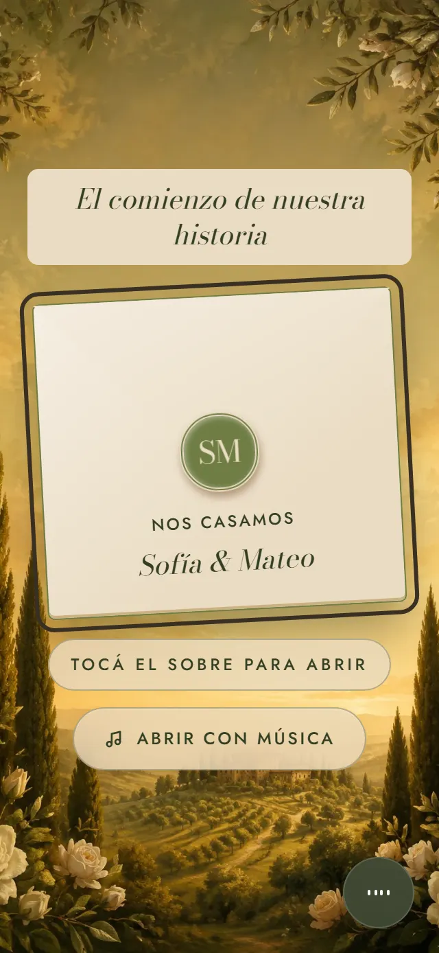 Invitación de Sofi & Mateo, un ejemplo de casamientos